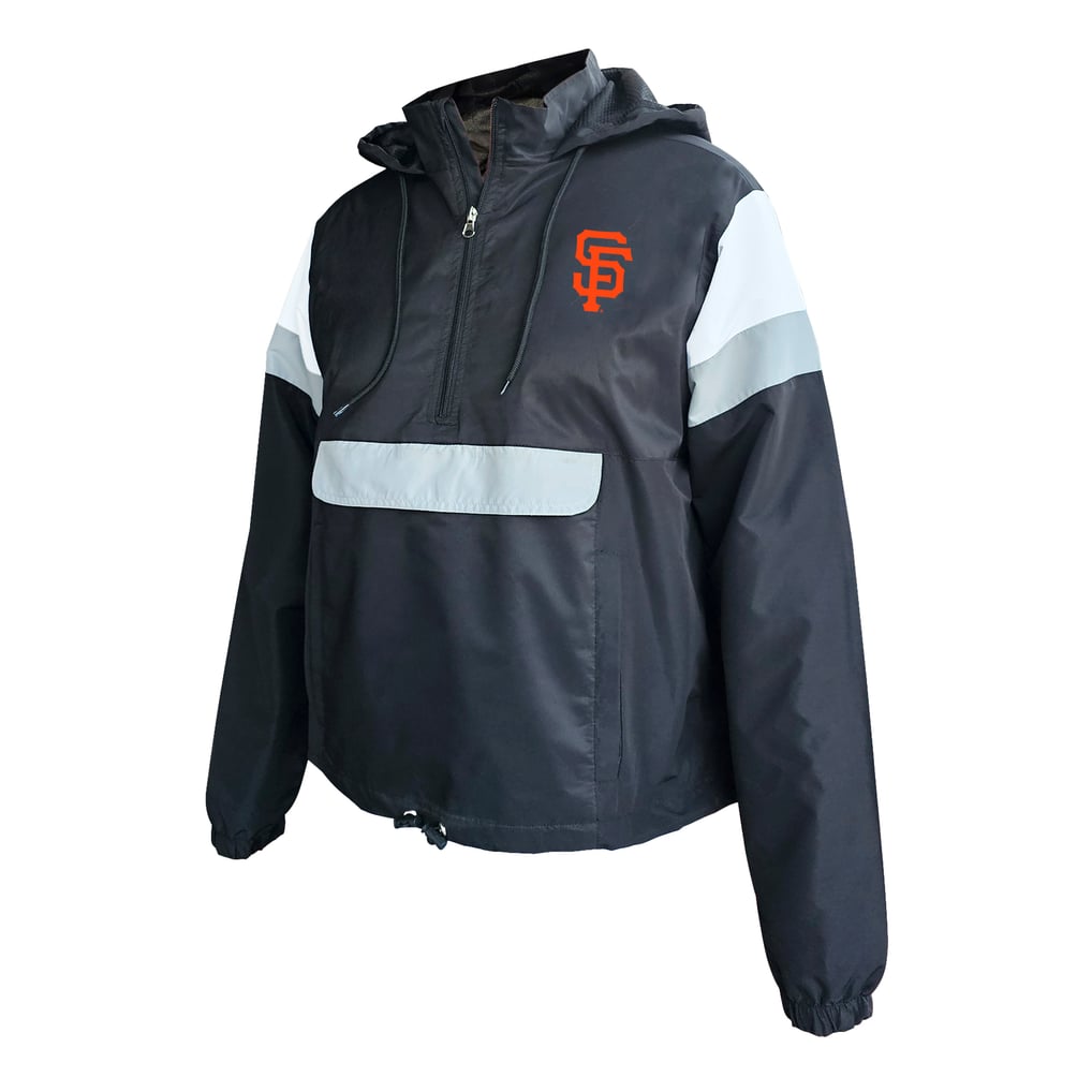 San Francisco Giants Profile Women's Plus Size Anorak Hoodie Quarter-Zip Pullover - Black